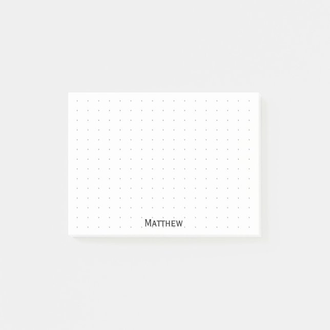 Post-it® Dotée | Votre nom Entreprise Minimaliste Noir (Devant)
