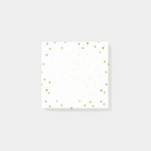 Post-it® Dots élégants de Confetti blanc et or modernes