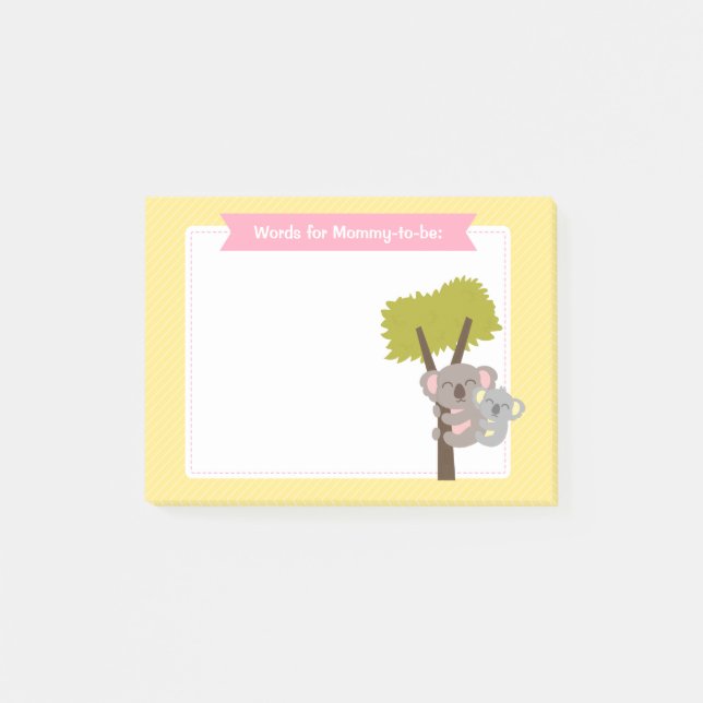 Post-it® Douce Bébé Koala et Maman Baby Shower (Devant)