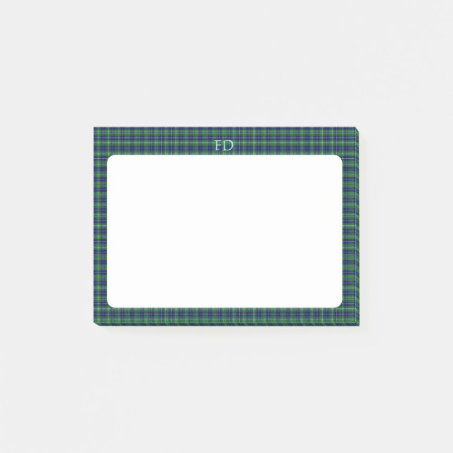 Post-it® Douglas Official Tartan avec monogramme / nom (Devant)