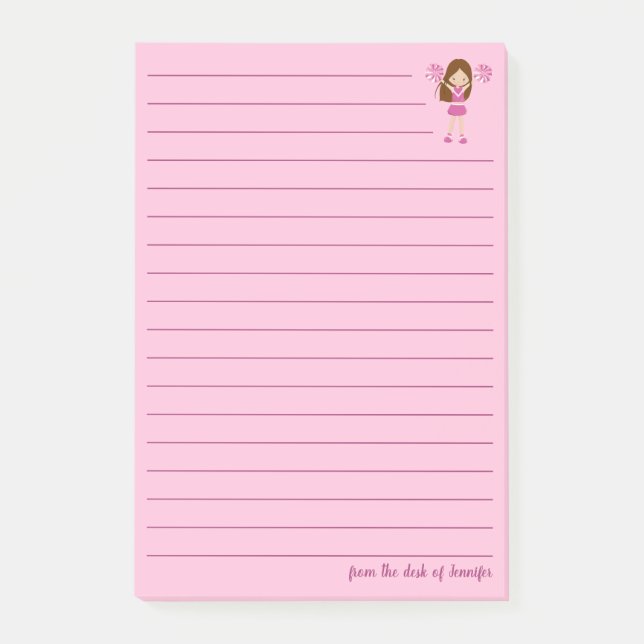 Post-it® Doux rose Pom-pom girl sur mesure (Devant)