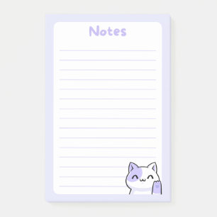 Post-it® Doux violet Adorable Kawaii Chibi Kitty Chat doubl