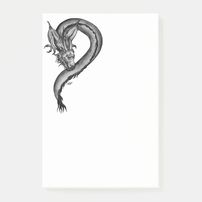 Post-it® Dragon en style tatouage (Devant)