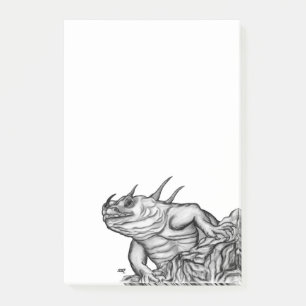 Post-it® Dragon sur le Rocher, design noir et blanc