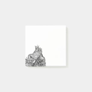 Post-it® Dragon sur le Rocher, design noir et blanc