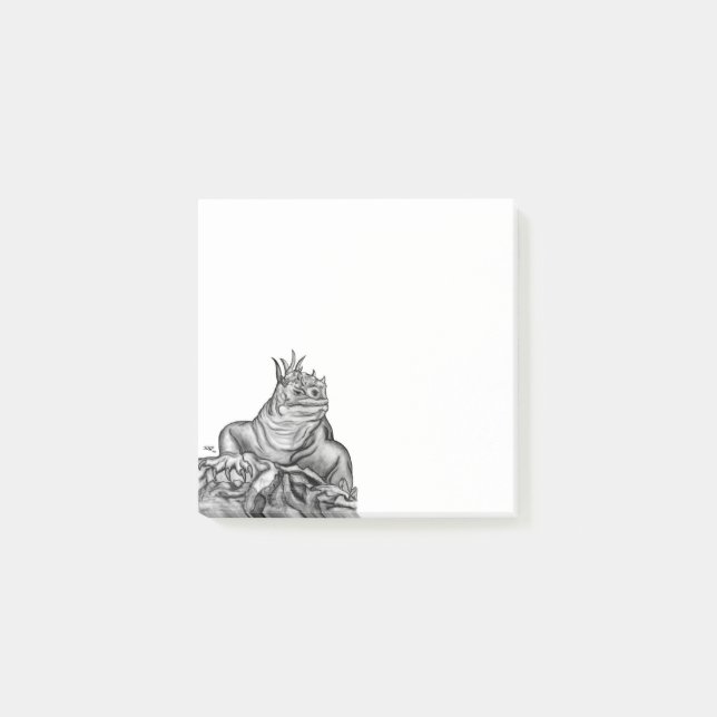Post-it® Dragon sur le Rocher, design noir et blanc (Devant)