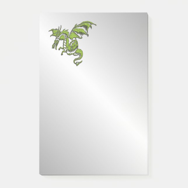 Post-it® Dragon vert sur argent (Devant)