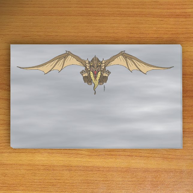 Post-it® Dragoness (Ravaging Dragoness Post-it Notes on Table)
