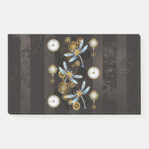 Post-it® Dragonflies de Steampunk sur arrière - plan rayé b