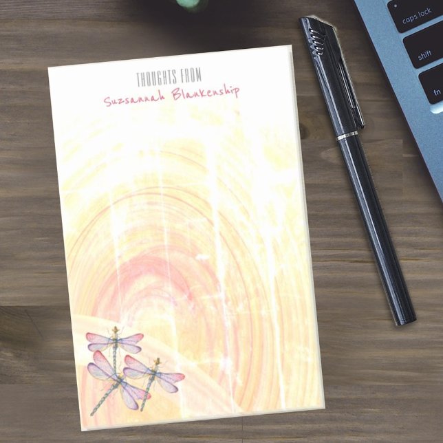 Post-it® Dragonflies sur Pastel Color Abstrait Custom (4" x 6" custom dragon fly design)