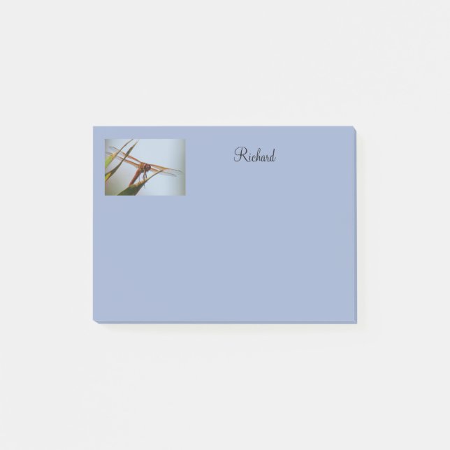 Post-it® Dragonfly Blue Personnalisé Post Notes 4x3 (Devant)