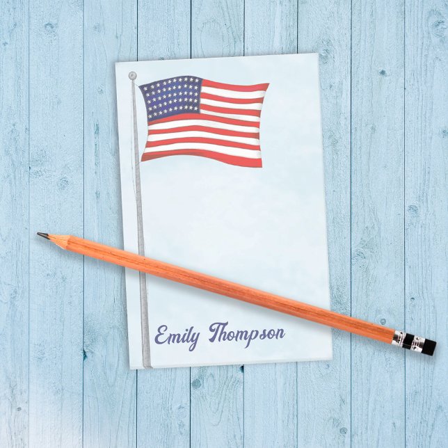 Post-it® Drapeau américain rouge blanc et bleu personnalisé (American flag custom post it notes. )