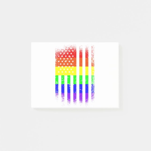 Post-it® drapeau de la fierté américaine arc-en-ciel (Devant)