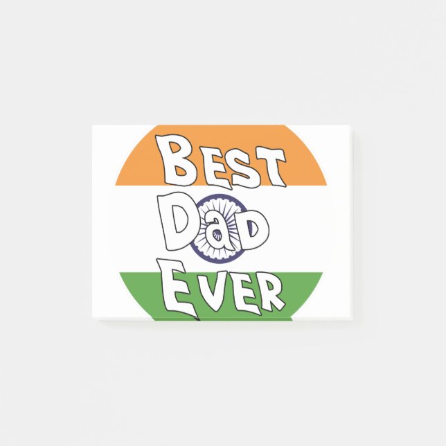 Post-it® Drapeau de l'Inde du meilleur papa (Devant)