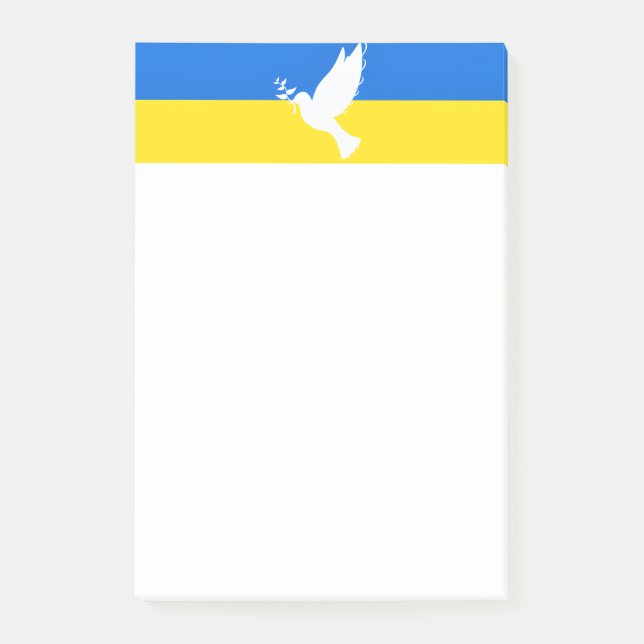 Post-it® Drapeau de l'Ukraine Sticky Notes Dove of Peace (Devant)