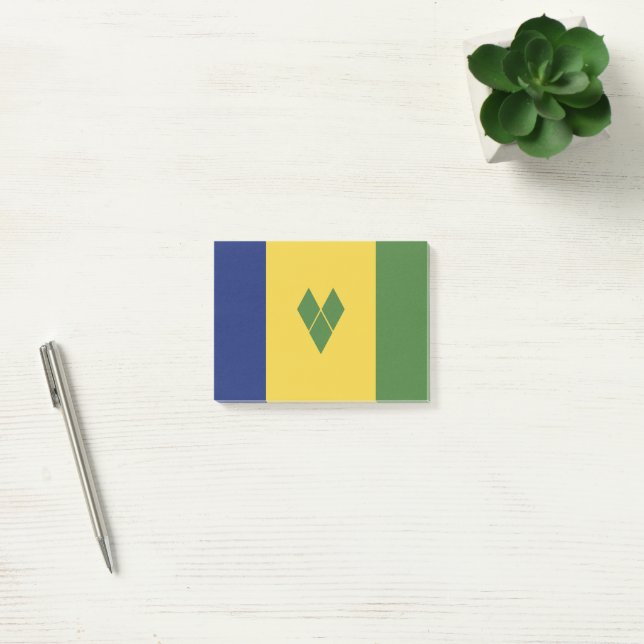 Post-it® Drapeau de Saint-Vincent-et-les Grenadines (Bureau)
