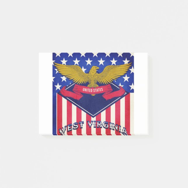Post-it® Drapeau de Virginie-Occidentale États-Unis (Devant)
