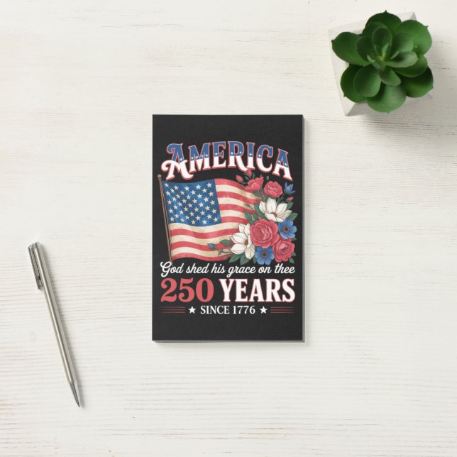 Post-it® Drapeau Floral America 250 Ans (Bureau)