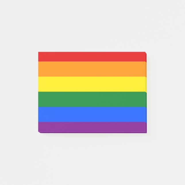 Post-it® Drapeau Gay pride arc-en-ciel LGBT (Devant)