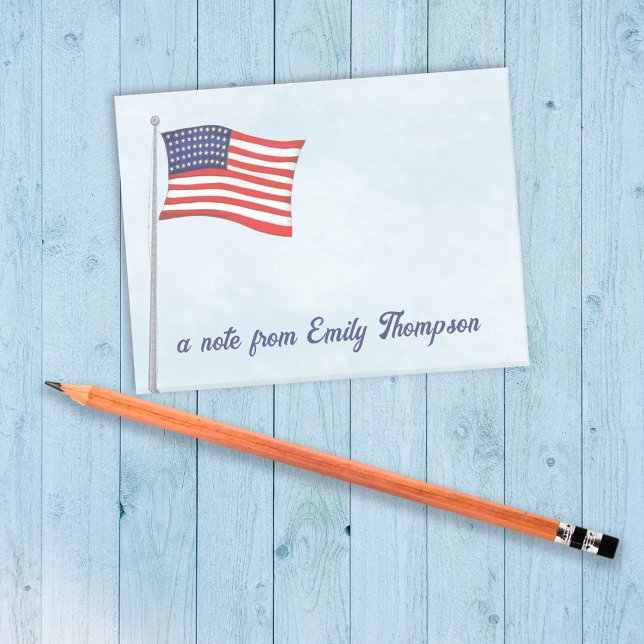 Post-it® Drapeau rouge blanc et bleu américain personnalisé (American flag custom post it notes.)