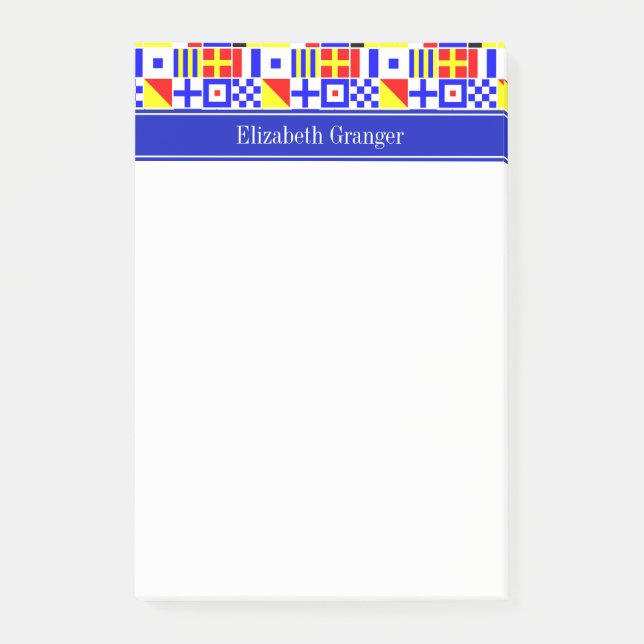 Post-it® Drapeaux de signalisation nautiques colorés Monogr (Devant)