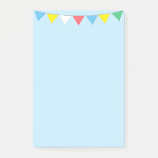 Post-it® Drapeaux multicolores sur bleu clair (Devant)