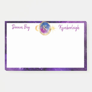 Post-it® Dream Big Purple Galaxy Monogramme Grande Rectangu