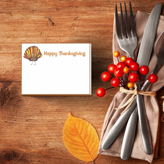 Post-it® Drôle, Caricature colorée Thanksgiving Turquie (Hey! Check out this most excellent cartoon turkey post-it note pad!)