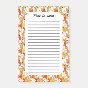 Post-it® Drôle Cartoon Cats Group Doodle