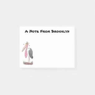 Post-it® Drôle dessin animé de cigogne en marabou