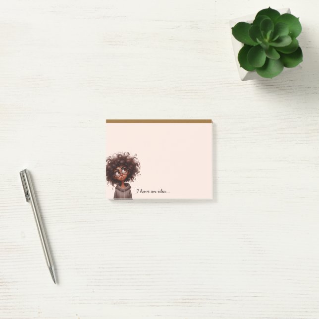 Post-it® Drôle Fantaisiste Boudeur Afro-Américain  (Bureau)