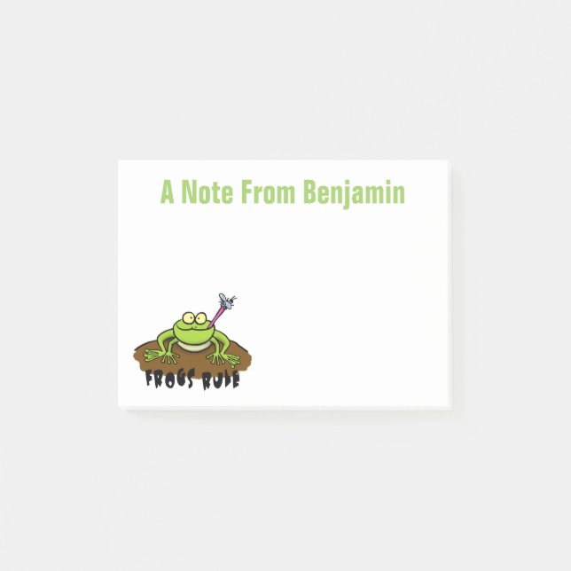 Post-it® Drôle grenouille attraper la mouche dessin de dess (Devant)