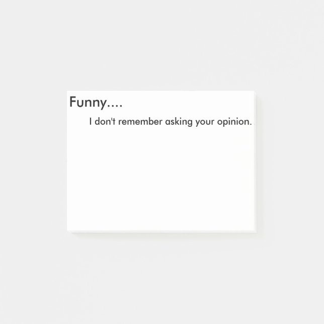 Post-it® Drôle, je ne me rappelle pas de demander votre (Devant)