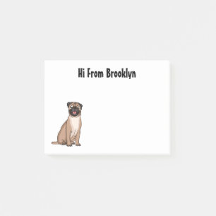 Post-it® Drôle joyeux dessin animé de chien de carlin