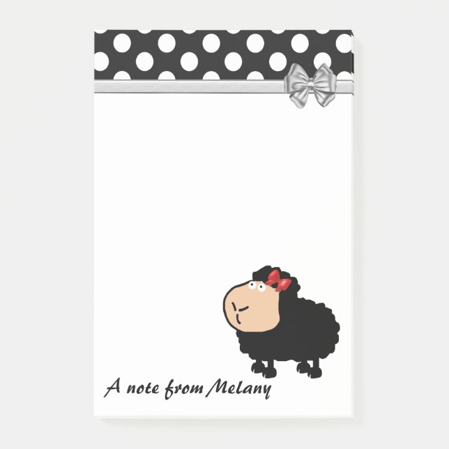 Post-it® Drôle mignon dessin animé poule pois monogramme (Devant)