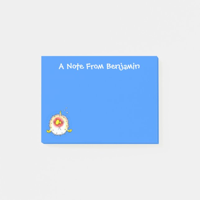 Post-it® Drôle poisson poivron porc-épic caricature poisson (Devant)