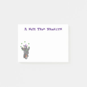 Post-it® Drôle rhinocéros mignon jonglant sur monocycle