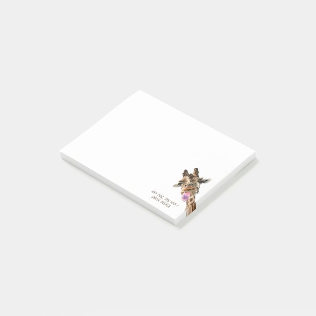 Post-it® Drôle Sticky Notes Jouer Giraffe - Texte Personnal (Incliné)
