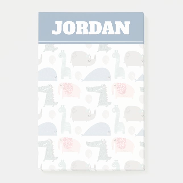 Post-it® Drôle Visage mignon Doodle Motif animal (Devant)