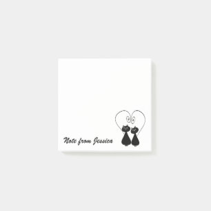 Post-it® Drôle whimsical chat amour couple personnalisé