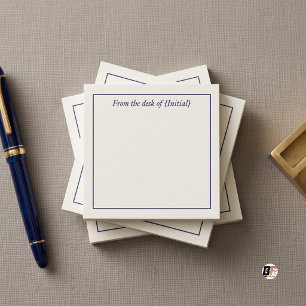 Post-it® Du bureau de Classic Monogram Bleu Blanc