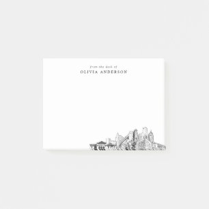 Post-it® Du bureau de Detroit Skyline Personnalisé