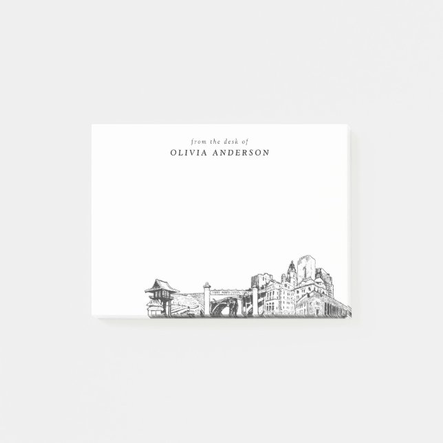 Post-it® Du bureau de Fort Worth Skyline Personnalisé (Devant)