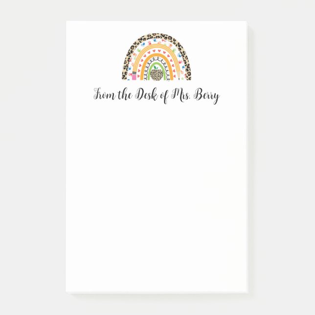 Post-it® Du bureau de l'enseignant Rainbow moderne (Devant)