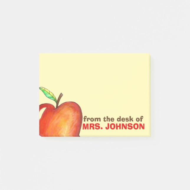 Post-it® Du bureau de l'enseignant Red Apple personnalisée (Devant)