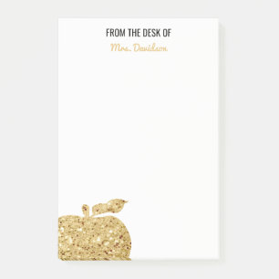 Post-it® Du bureau de l'or personnalisé par professeur