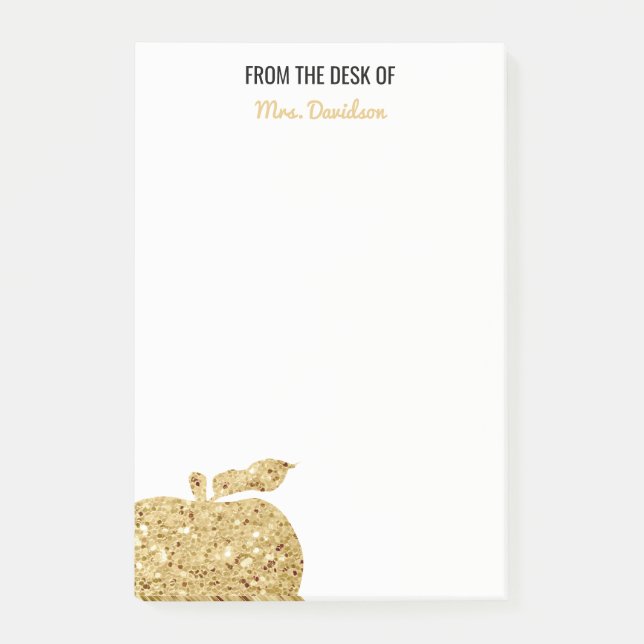 Post-it® Du bureau de l'or personnalisé par professeur (Devant)