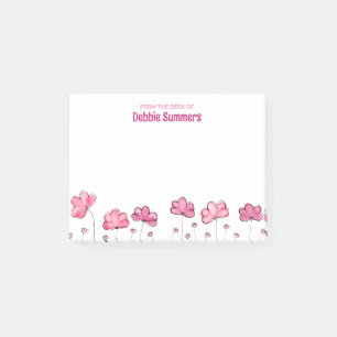 Post-it® Du bureau de nom personnalisé Fleurs mignonnes att