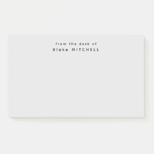 Post-it® Du bureau de Simple Monogram Grey