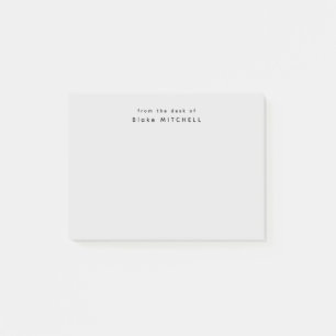 Post-it® Du bureau de Simple Monogram Grey